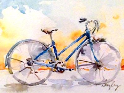 Blue Bicycle at Sunrise Blue Bicycle at Sunrise