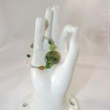 B-105 green Kazuri bead bracelet
