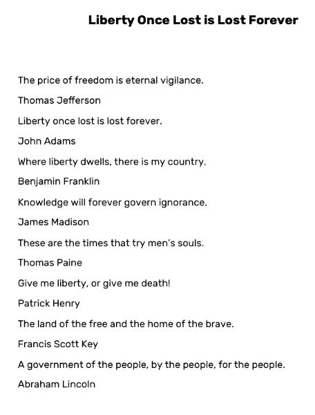 Liberty Once Lost is Lost Forever (2026) Sold