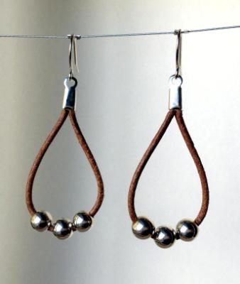 Leather and Silver Earrings Leather and Silver Earrings