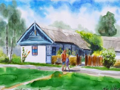 Plein air watercolor painting in Bucharest-ROMANIA, 38cm x 28cm, 2018 (workshop) Plein air watercolor painting in Bucharest-ROMANIA, 38cm x 28cm, 2018 (workshop)