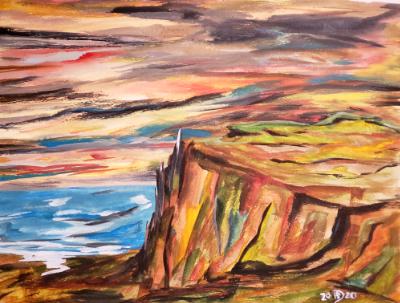 The calm.... awaiting the storm. © 2020 By Duane Kirby Jensen, 9 x 12 acrylic on watercolor paper The calm.... awaiting the storm. © 2020 By Duane Kirby Jensen, 9 x 12 acrylic on watercolor paper