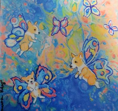 corgi butterflies 8x8