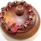 B-164 Copper & Old Rose Kazurie Bead Bracelet