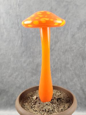 #04112403 LG mushroom with glass stake 13''Hx 6''W $100 #04112403 LG mushroom with glass stake 13''Hx 6''W $100