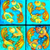 Coaster Tiles Happy Fish #1