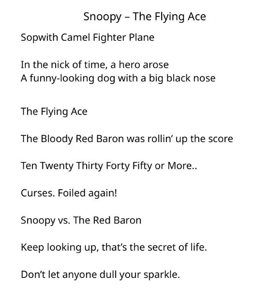 Snoopy The Flying Ace (Sold)