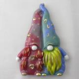 TO22109 -Pink/Purple & Blue/Green Gnome Couple Christmas Tree Ornament