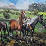 Horses of Machachi, 38cm x 56cm, 2022