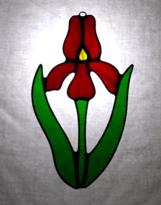Red Iris Flower Sun Catcher Red Iris Flower Sun Catcher