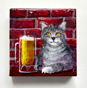 CAT WITH LARGE BEER