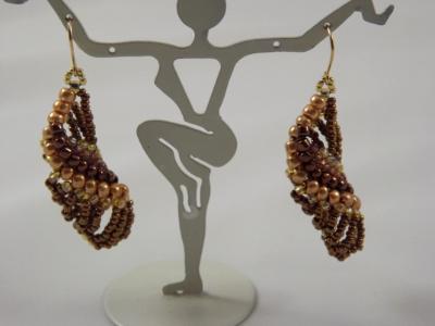 E-26 Bronze Beaded Earrings