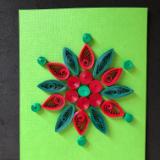 Green Snowflake Quilled Greeting Card 