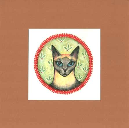 Siamese Cat original painting Siamese cat portrait