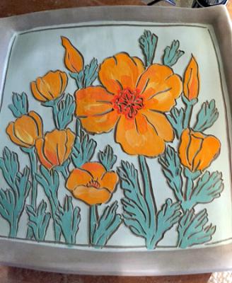 Orange Poppy Platter Orange Poppy Platter