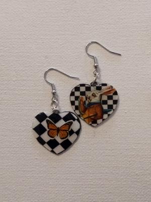 White Rabbit and Butterfly tag earrings White Rabbit and Butterfly tag earrings