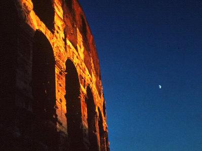 Coliseum and moon