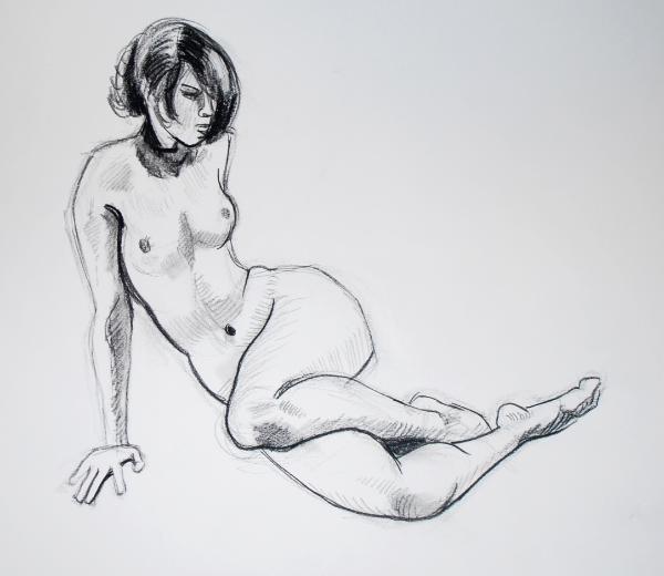 Female Nude, Legs Bent