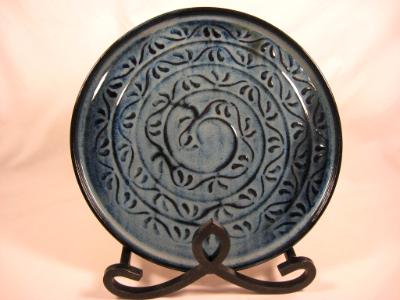 110902.D Small Platter with Rolling Stamp Design 110902.D Small Platter with Rolling Stamp Design