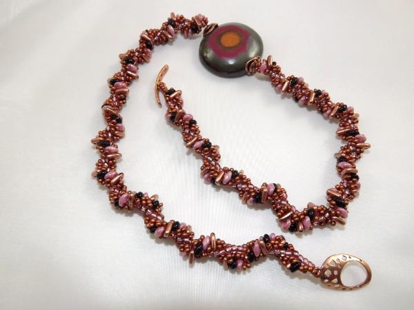 N-130 Reversible Kazuri Focal Bead Necklace