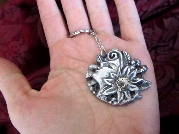 Flower Girl Art Nouveau Keyring by Liza Paizis