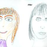 "Before and After" Private Portrait Instruction, 10 Year Old Student.