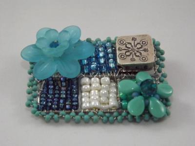 Turquoise Flower Brooch