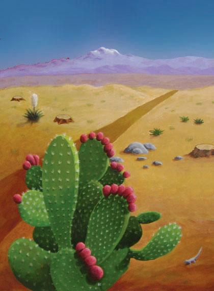 "Cactus Blue Sky" painting