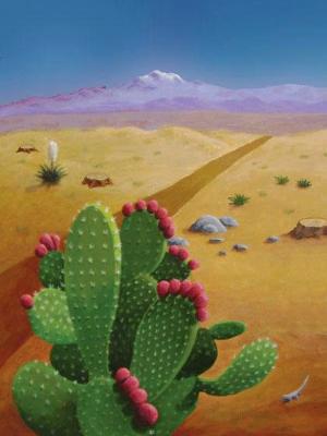 "Cactus Blue Sky" painting