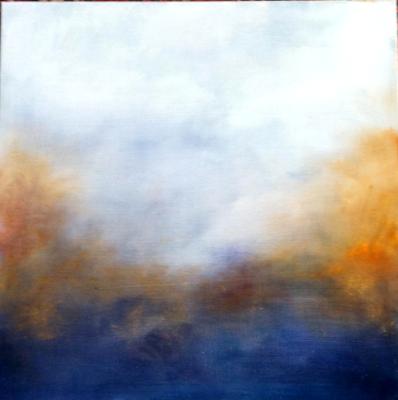 24 x 24 Cobalt and Burnt Orange