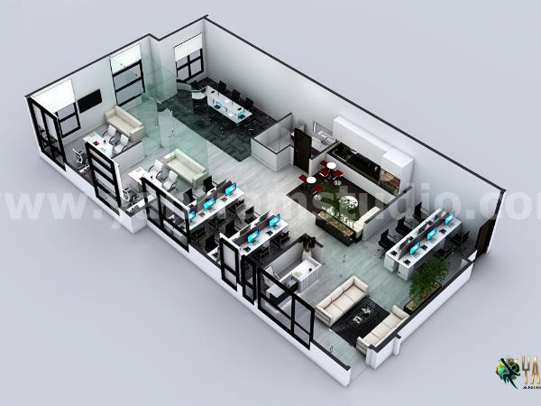 3D Floor Plan Rendering of Small Office in Orlando, Florida by 3