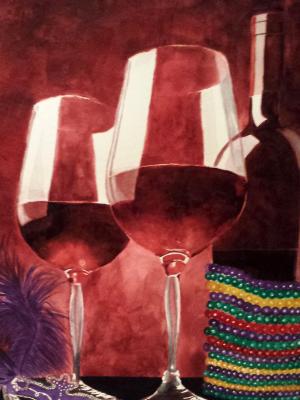Mardi Gras Celebration ~ Watercolor ~ 24X30 Mardi Gras Celebration ~ Watercolor ~ 24X30