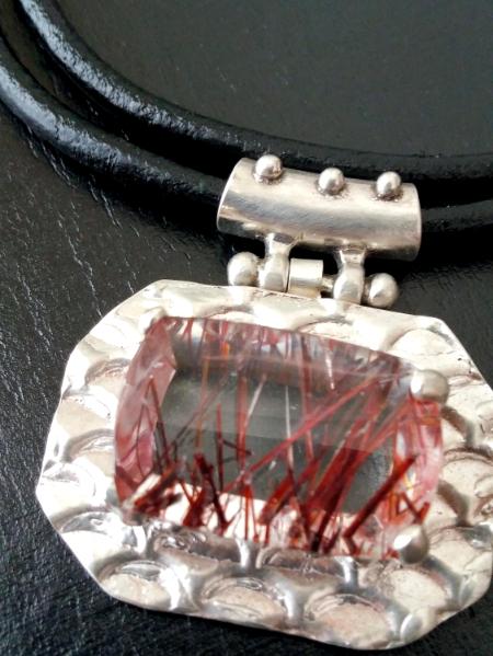 Strawberry Rutilated Quartz Pendant