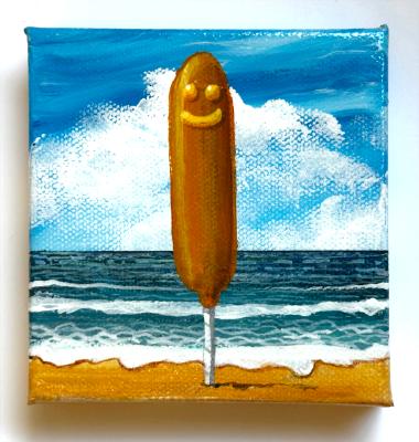 CORN DOG AT THE BEACH
