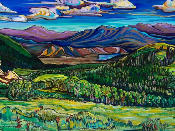 Stopping for the View 24x48 original acrylic on galler wrap canvas $1900.00