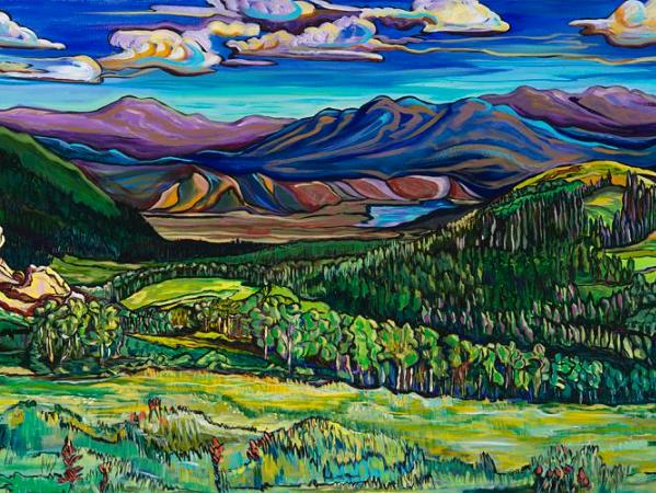 Stopping for the View 24x48 original acrylic on galler wrap canvas-SOLD