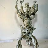 30" tall, three leg with finials