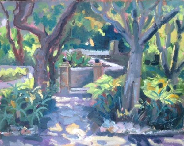 Alameda Gardens 2, 10x8 ins, oil on board.