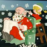 Santa with curlers girl elf