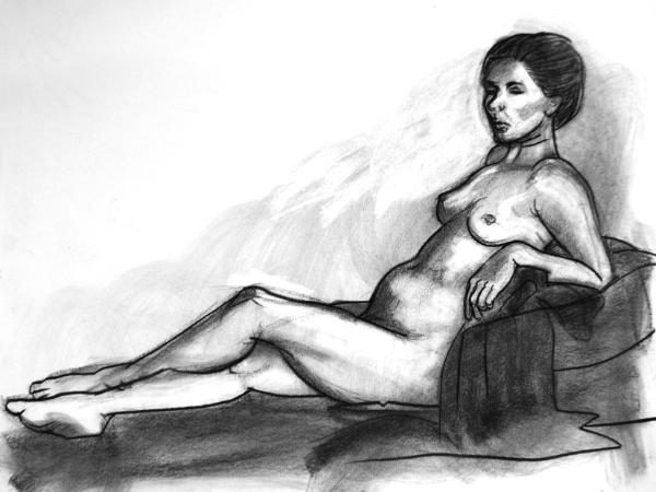 Brie, Reclining (charcoal)