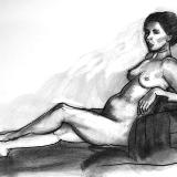 Brie, Reclining (charcoal)