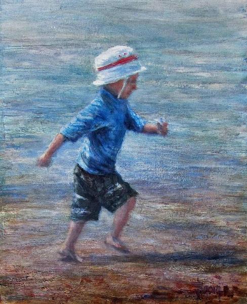 Running on the Beach - SOLD