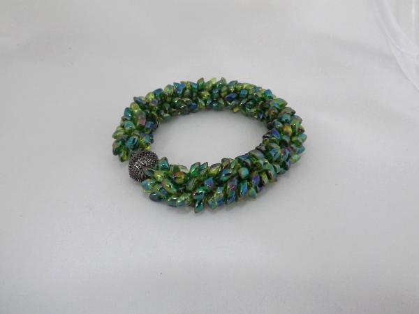 B-58 green AB spikey bracelet