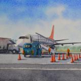 At the airport Oscar Romero in San Salvador, 30cm x 20cm, 2018