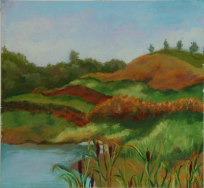 147/S28 Cattails and Pond (SOLD)