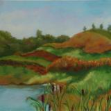147/S28 Cattails and Pond (SOLD)