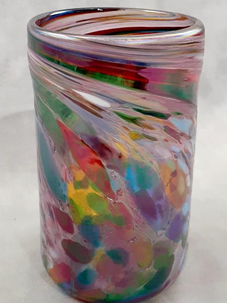#10012521 drinking Glass confetti colors 5''HX3''W $70.00