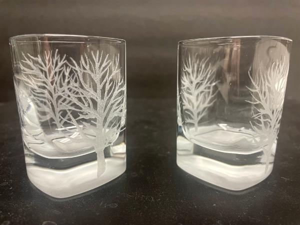 WINTER TREES Cordial Glasses