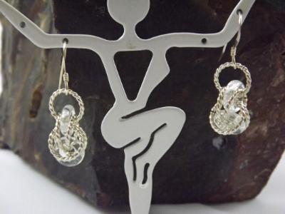 E-94 Clear Donut & Sterling Silver Earrings E-94 Clear Donut & Sterling Silver Earrings