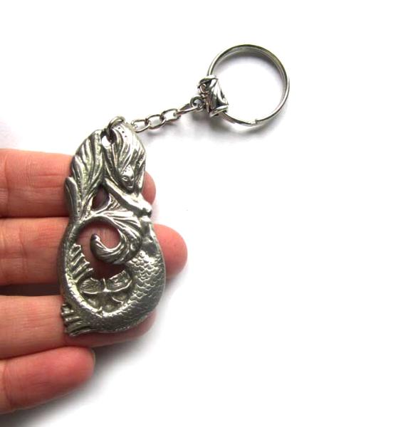 Mermaid Keyring keychain original artisan mermaid jewelry sculpture